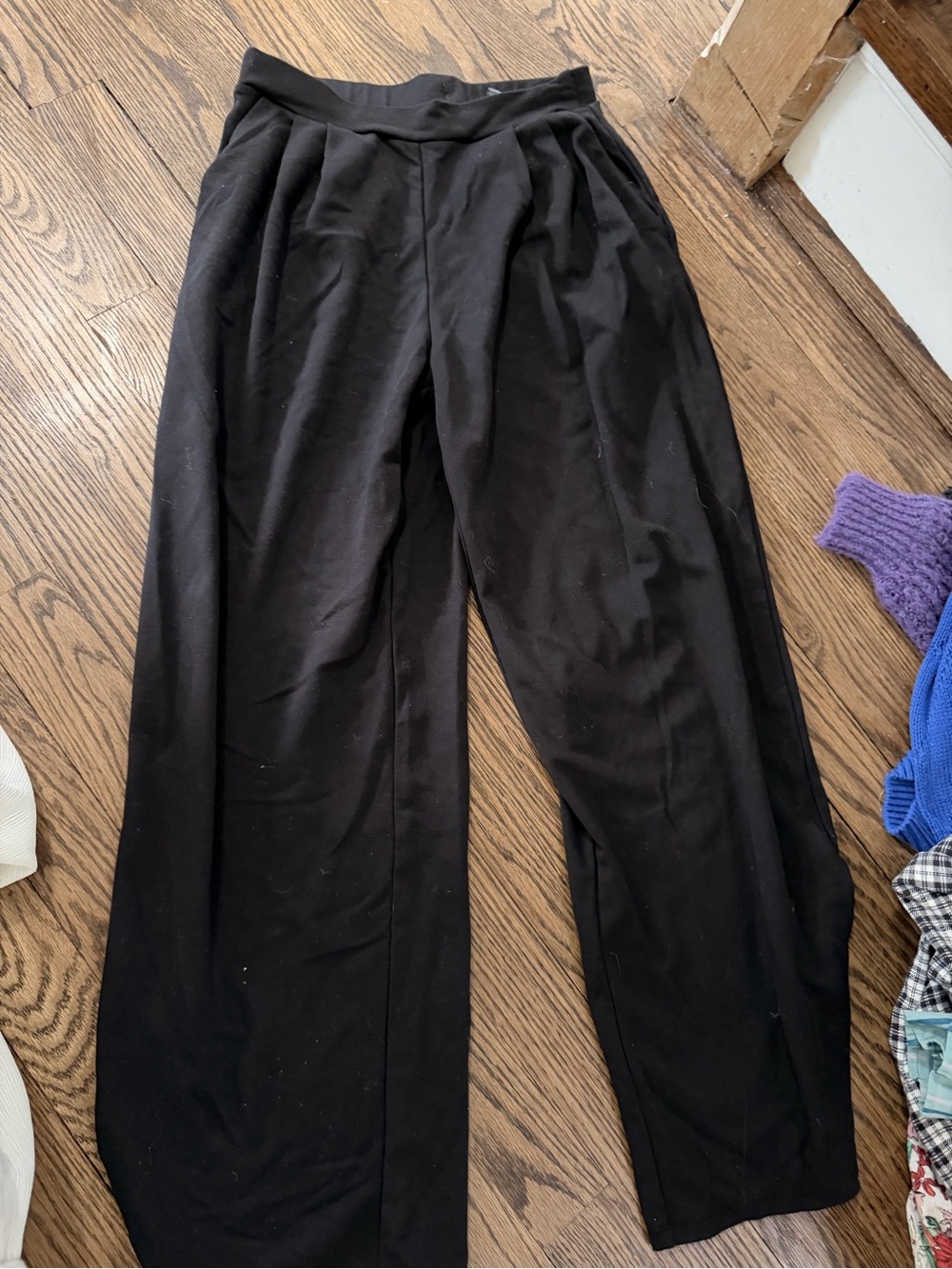 H&M Girls Black Pleated Wide-Leg Pants size 10/11